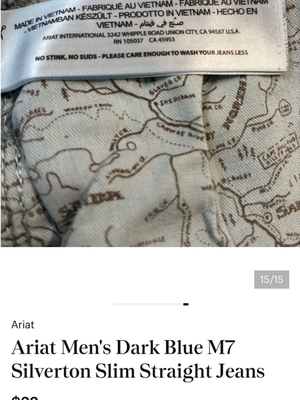 Ariat Men's M7 Silverton Dark Blue Straight Leg Jeans - Picture 16 of 16